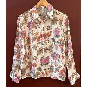 See U Soon Floral Button-Up Blouse Boho Cottagecore French Chic Long Sleeve XS